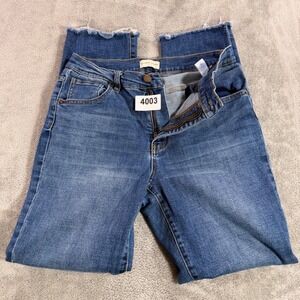 Oliver Logan Jeans Womens 28 Blue Straight Leg Raw Hem Stretch Denim W30 L27
